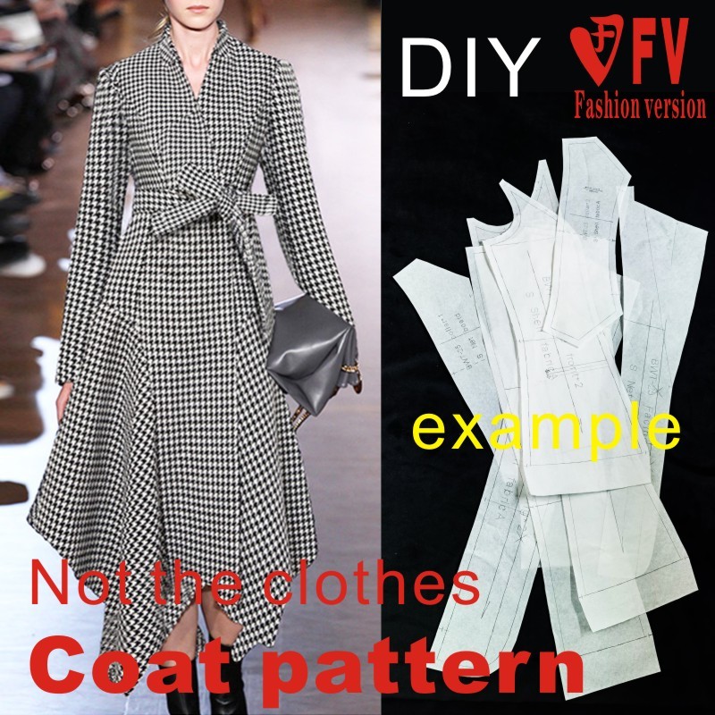 Textile Sewing Patterns - 婦人服パターン,ヨーロッパとアメリカのレースアップコート,縫製効果,1:1物理パターン,BFY-355