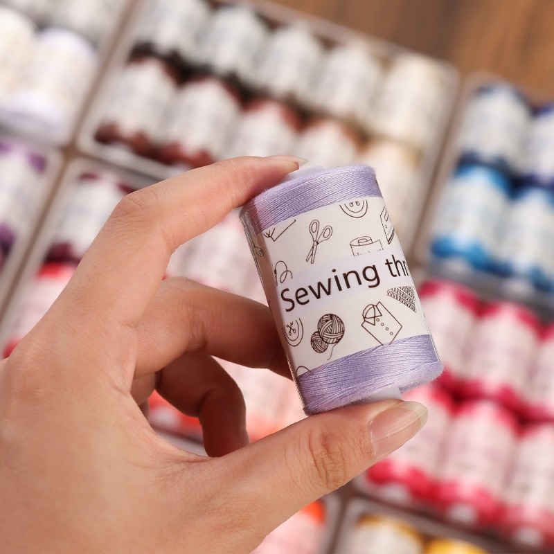 多色縫い糸セット、耐久性のある糸で家庭用ミシンや手縫いの衣料 - Sewing Thread Production のレビューと価格