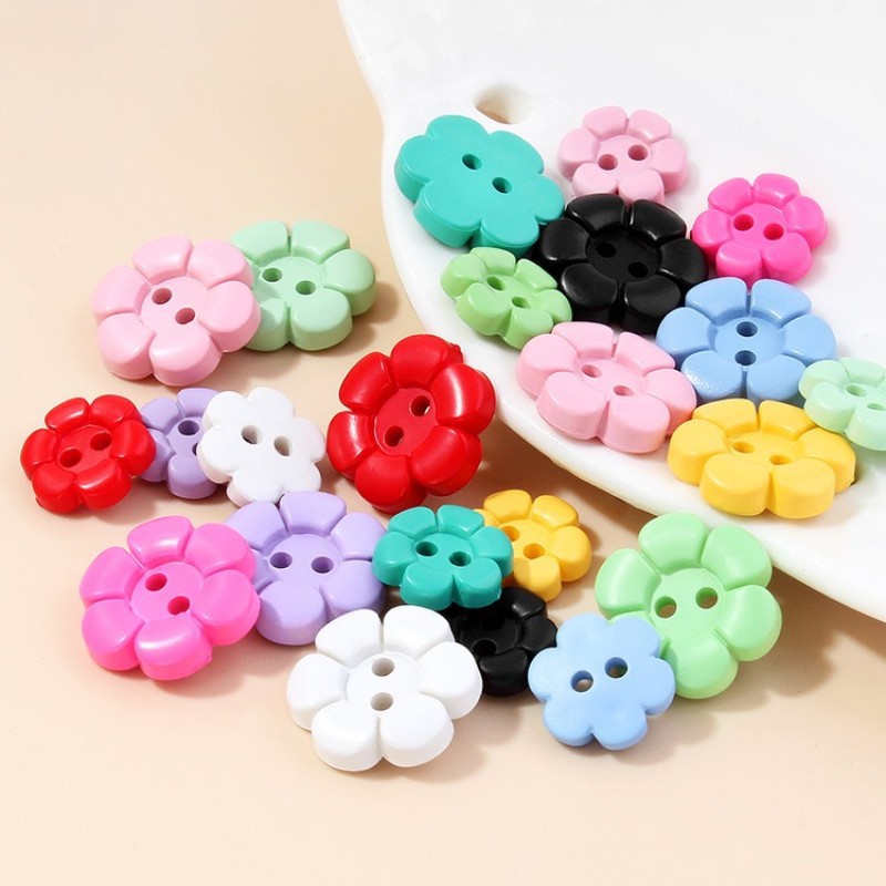11/15 ミリメートルカラフルな樹脂フラワーボタン子供のた - Button Hole Cutter のレビューと価格