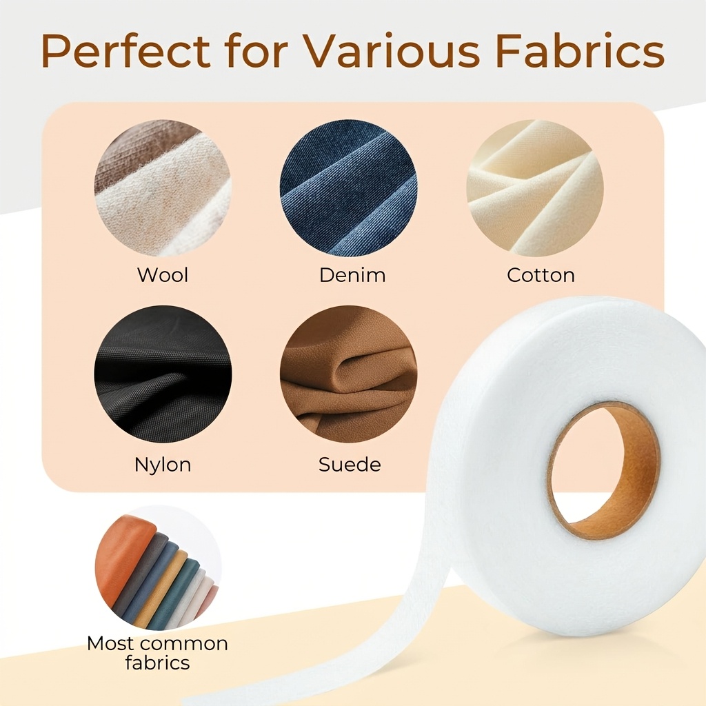 両面接着不織布接着テープ アイロン接着式裾テープ エッジ短縮 - Interfacing Iron On のレビューと価格