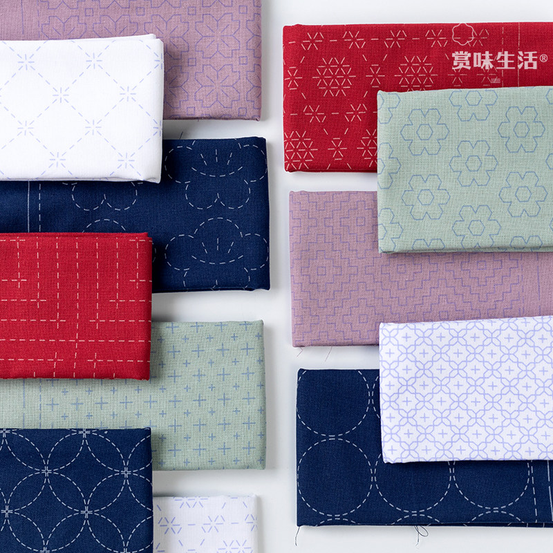 100%コットン製プリプリント刺し子刺繍キット 34x34c - Textile Sewing Patterns のレビューと価格
