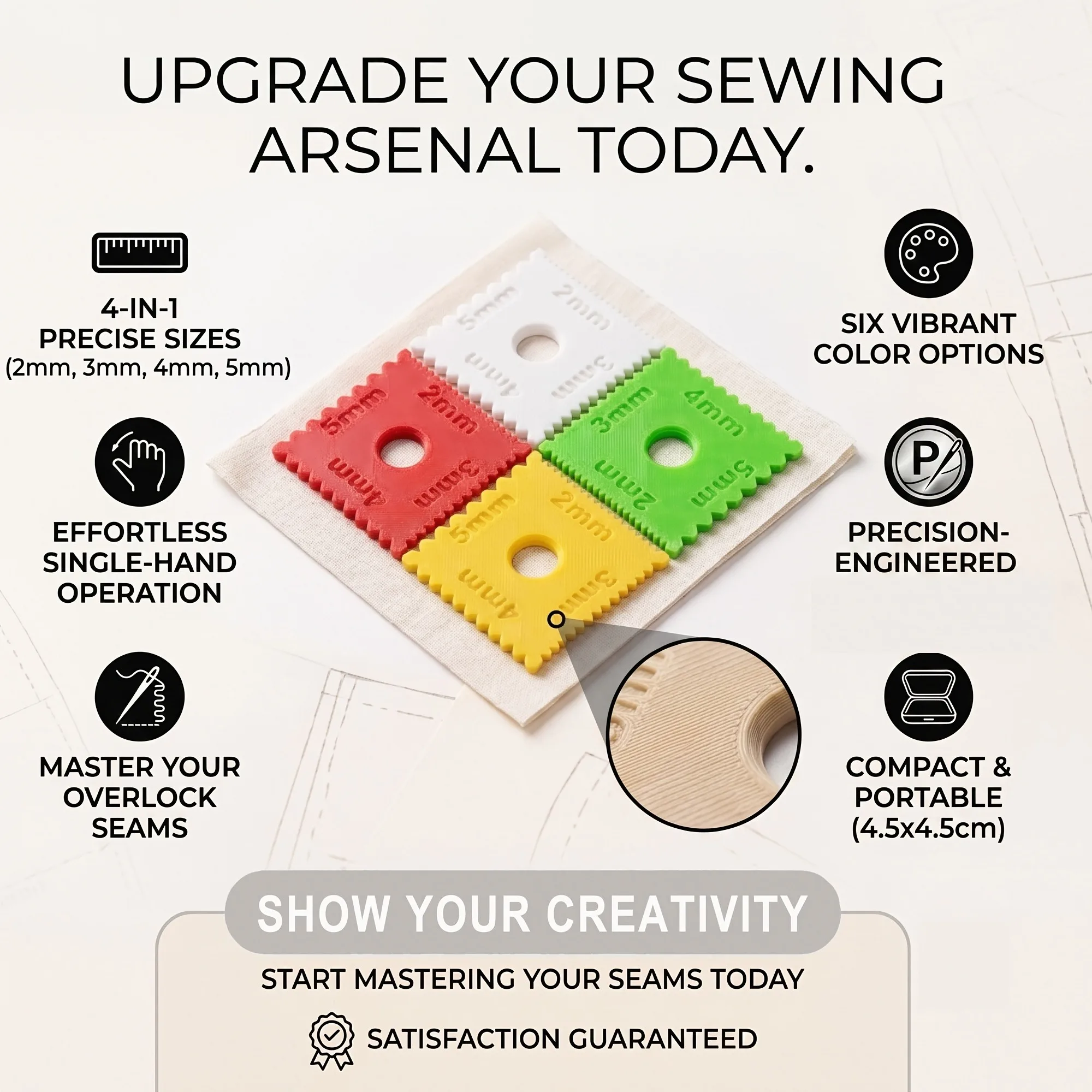 均一なステッチ間隔を実現する縫製ガイドテンプレートキット、布 - Textile Sewing Patterns のレビューと価格