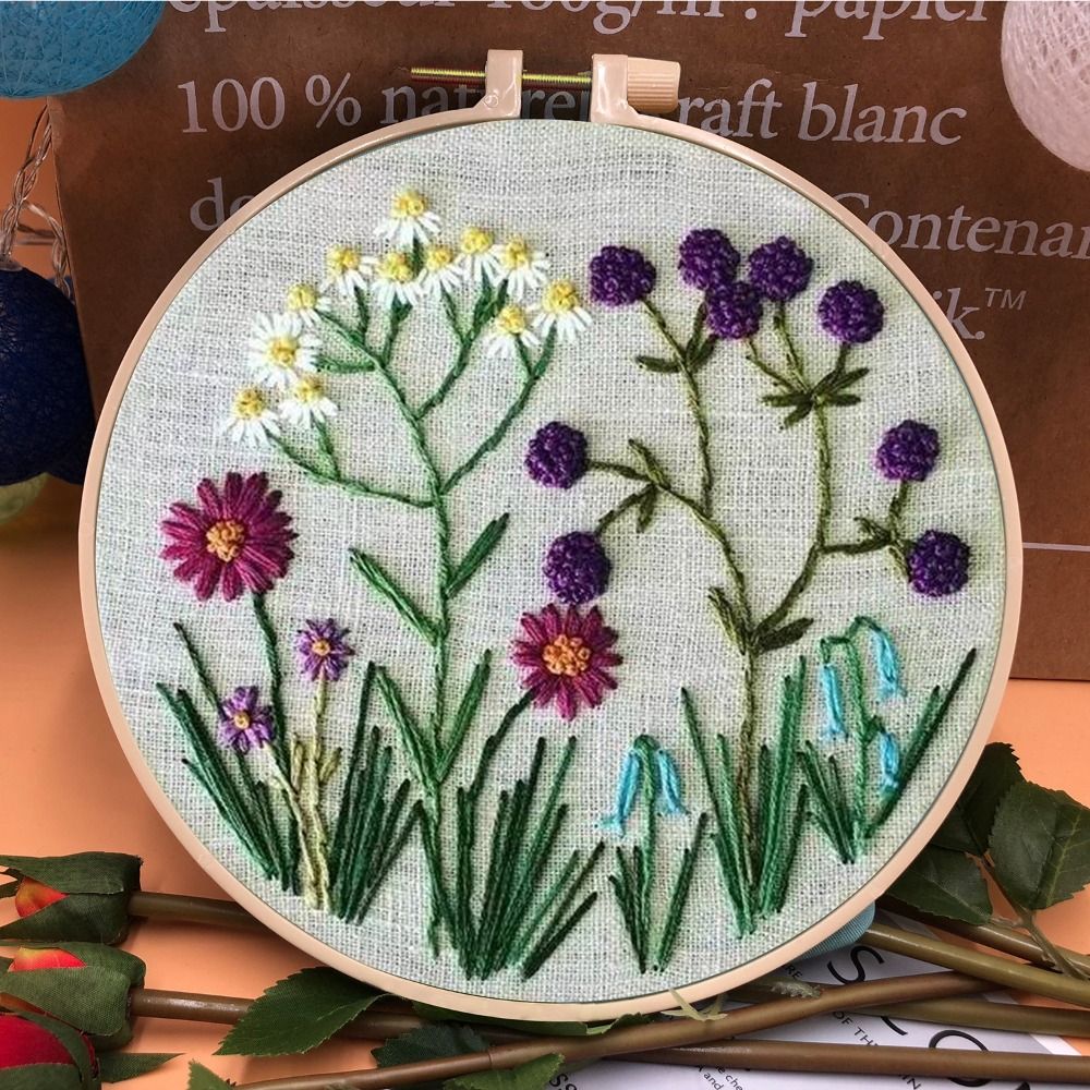 花柄 DIY 刺繍キットニードルパンチ針糸クロスステッチキッ - Textile Sewing Patterns のレビューと価格