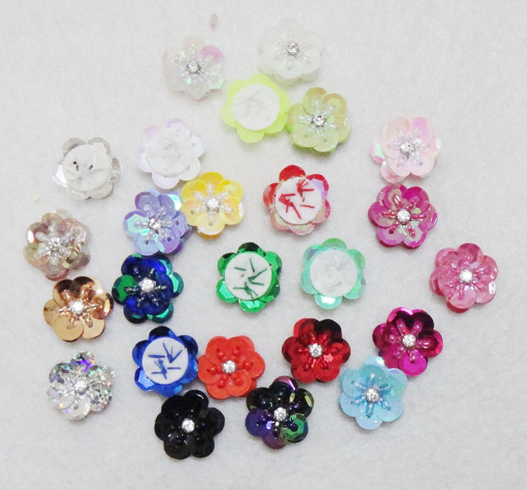 手縫いスパンコール花柄パッチ DIY 衣類靴、帽子、バッグ、 - Textile Sewing Patterns のレビューと価格