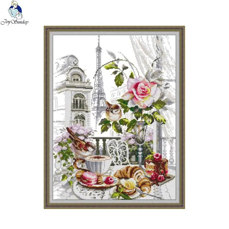 ジョイサンデイプリントクロスステッチキットDIYフレンチ朝食 - Textile Sewing Patterns のレビューと価格