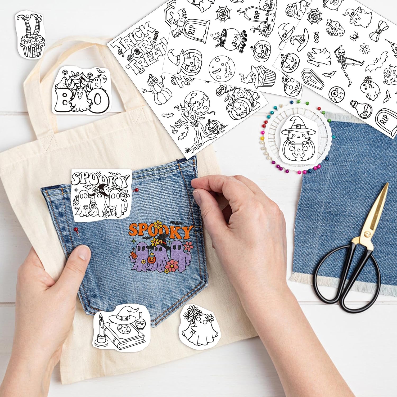 水溶性安定剤刺繍パターン、ハロウィンスティック＆ステッチ刺繍 - Textile Sewing Patterns のレビューと価格