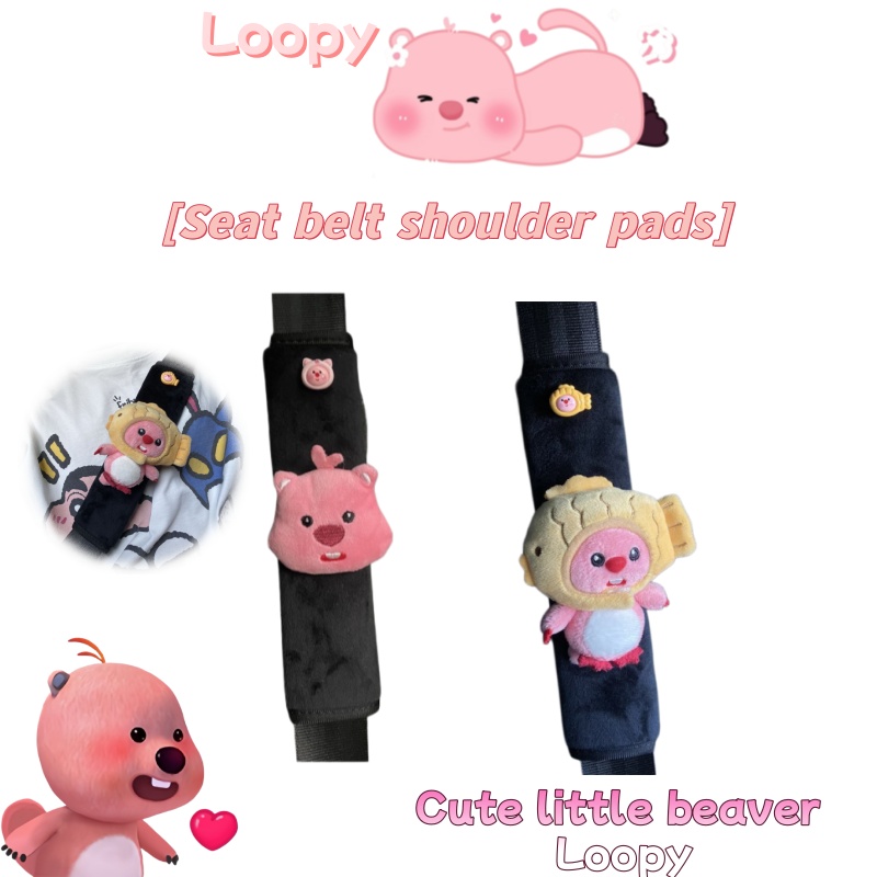 車のシートベルト装飾ぬいぐるみビーバーブラックシートベルトシ - Shoulder Pad Set In のレビューと価格
