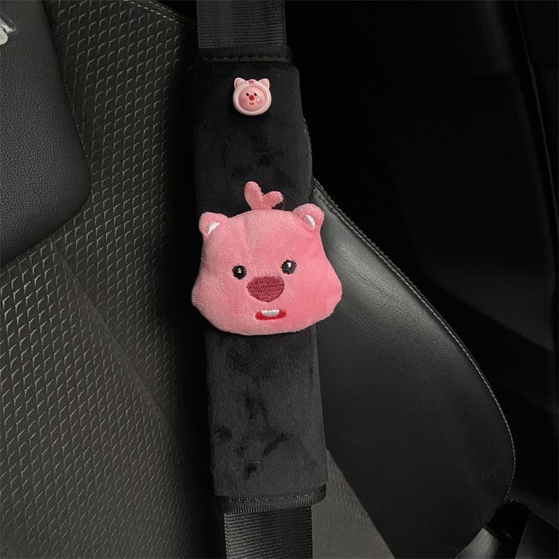車のシートベルト装飾ぬいぐるみビーバーブラックシートベルトシ - Shoulder Pad Set In のレビューと価格